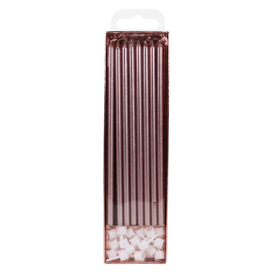 PME EXTRA TALL CANDLES ROSE GOLD 18CM PK/16