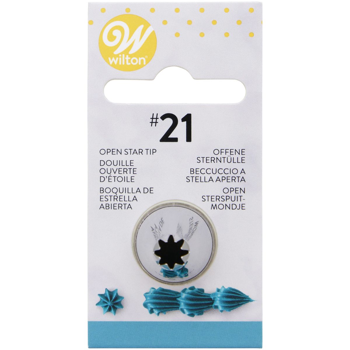 WILTON DECORATING TIP #021 OPEN STAR CARDED