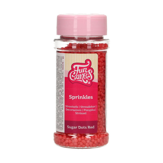FUNCAKES SUGAR DOTS ROOD 80 G