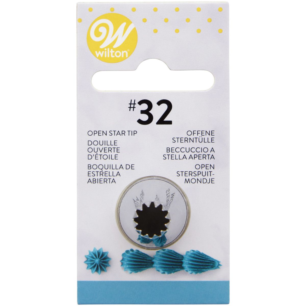 WILTON DECORATING TIP #032 OPEN STAR CARDED