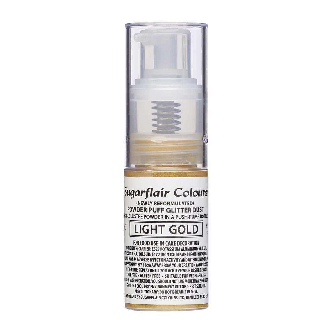 Sugarflair Pump Spray Glitter Dust -Light Gold-