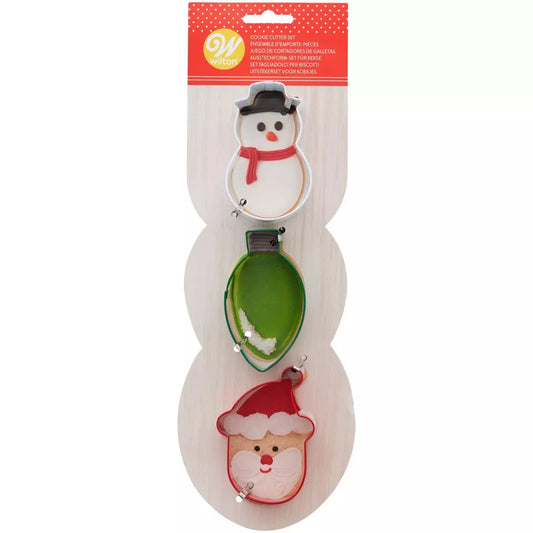 Wilton Uitsteker Sneeuwpop-Kerstman-Lampje Set/3