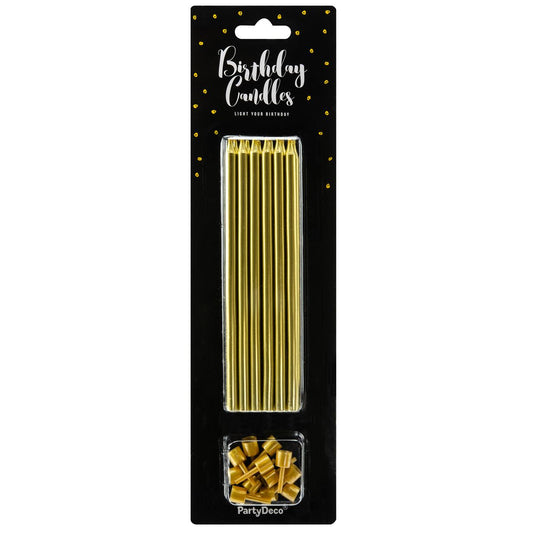 Verjaardag Kaarsen Goud 12,5cm pk/12