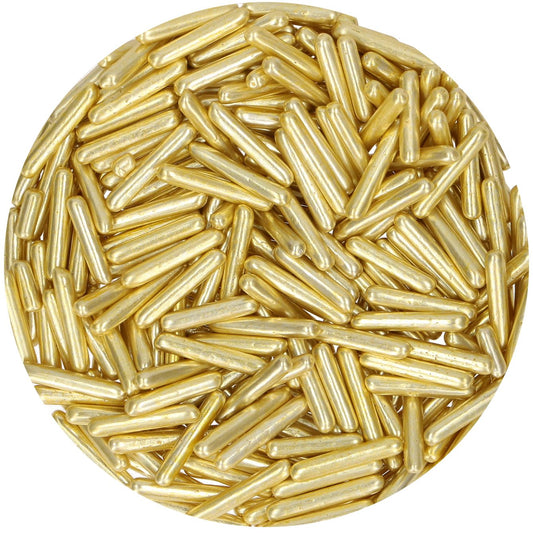FunCakes Metallic Sugar Rods XL Yellow Gold 70 g