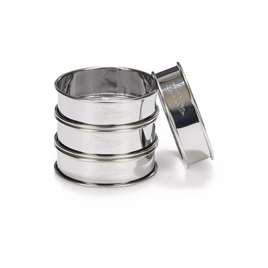 Patisse Flan/Cake ringen RVS Ø8cm Set/4