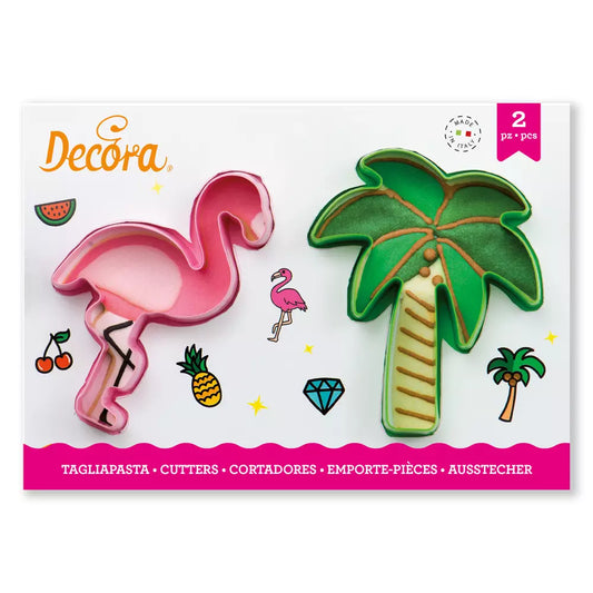 Koekjes Uitstekers Flamingo en Palmboom