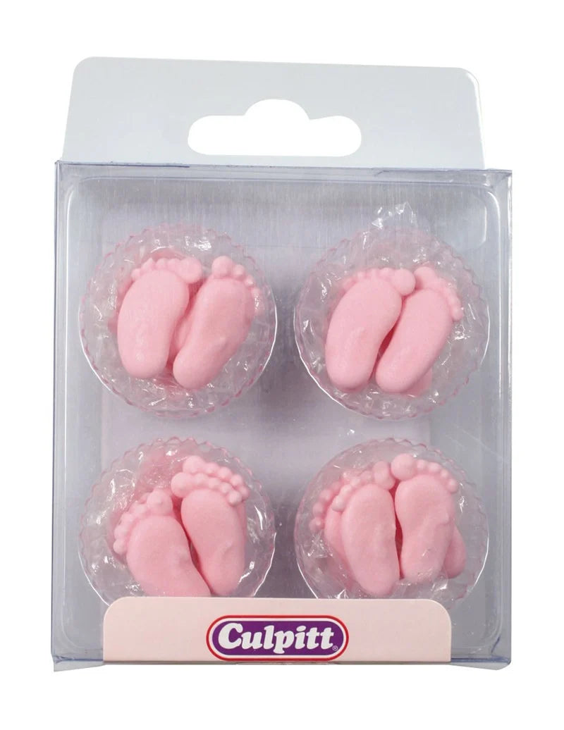 Culpitt Suikerdecoratie Baby Voetjes Roze 12 paar