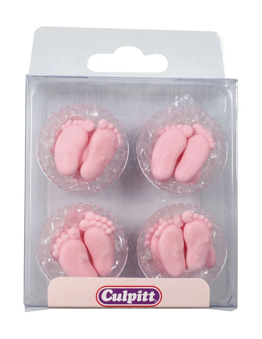 Culpitt Suikerdecoratie Baby Voetjes Roze 12 paar
