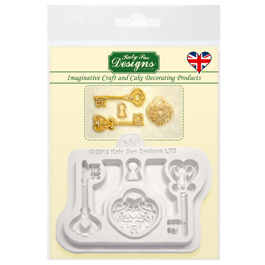 KATY SUE MOULD DECORATIVE KEYS & LOCKET