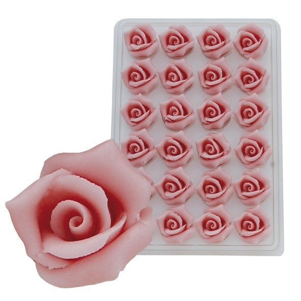 Marsepain roze roos - 5 stuks(cakexclusive)