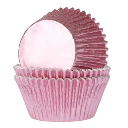 House of Marie MINI Baking Cups Folie Roze pk/36