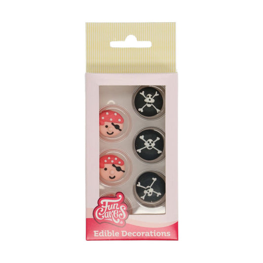FUNCAKES SUIKERDECORATIE PIRATEN SET/12