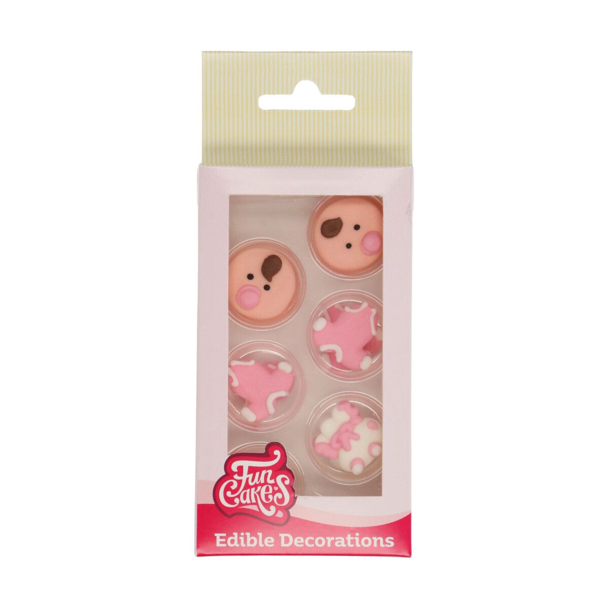 FUNCAKES SUIKERDECORATIE BABY ROZE SET/12