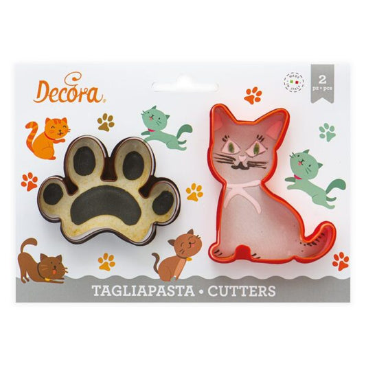 Decora Koekjes Uitsteker Set Cat & Paw / 2 stuks
