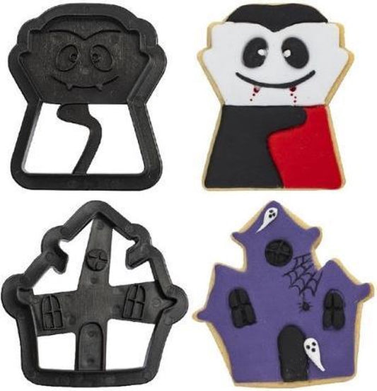 Decora Koekjes Uitsteker Set Spookhuis & Dracula -2 stuks-
