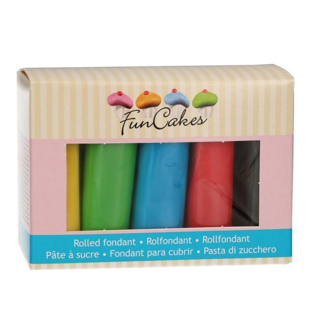 Funcakes rolfondant pakket met 5 verschilde kleuren