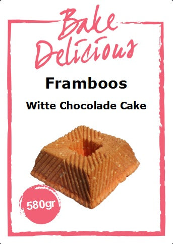 Framboos/Witte Chocolade Cake 580gr