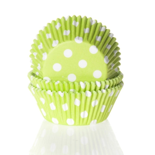 Baking cups Polkadot Lime groen pk/50
