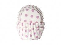 Baking cups stip wit/baby roze pk/50