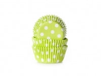 Mini Baking cups Polkadot Lime Groen pk/60