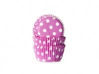 Mini Baking cups Polkadot Roze pk/60