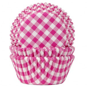 Ruit Fuchsia Roze Baking cups pk/50