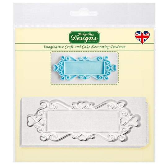 Katy sue design silisconen mold -decoratieve plaque-rectangle hearts