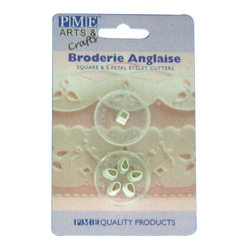Broderie Anglaise Square & 5 Petal Eyelet Cutters