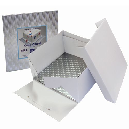 PME CAKE BOX & SQUARE CAKE BOARD (3MM) 35X35X15 CM