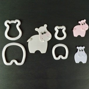 Mummy & Baby Hippo Cutter set/4