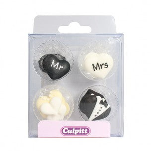 Mr & Mrs  Suikerdecoratie pk/12