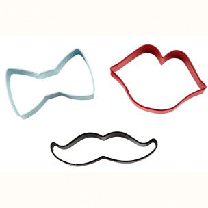 Tie/Mustache/Lips Cookie Cutter set