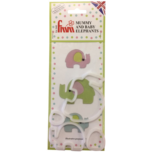 Mummy & Baby Elephant Cutter set/4