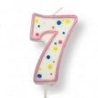 Number 7 Candle Pink