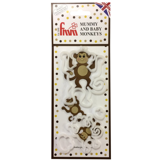 Mummy & Baby Monkey Cutter set/4