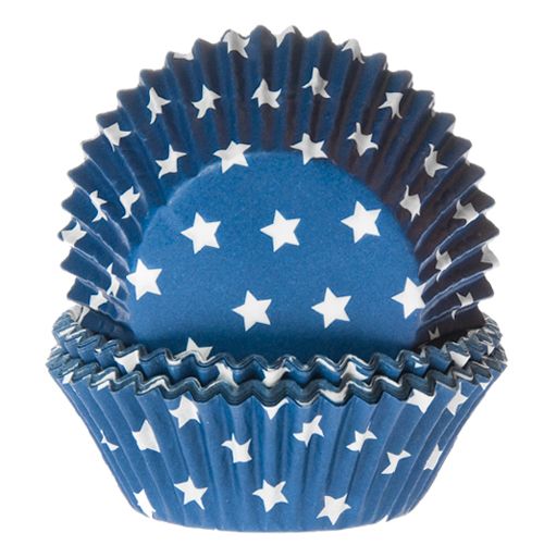 House of marie baking cups ster blauw pk/50