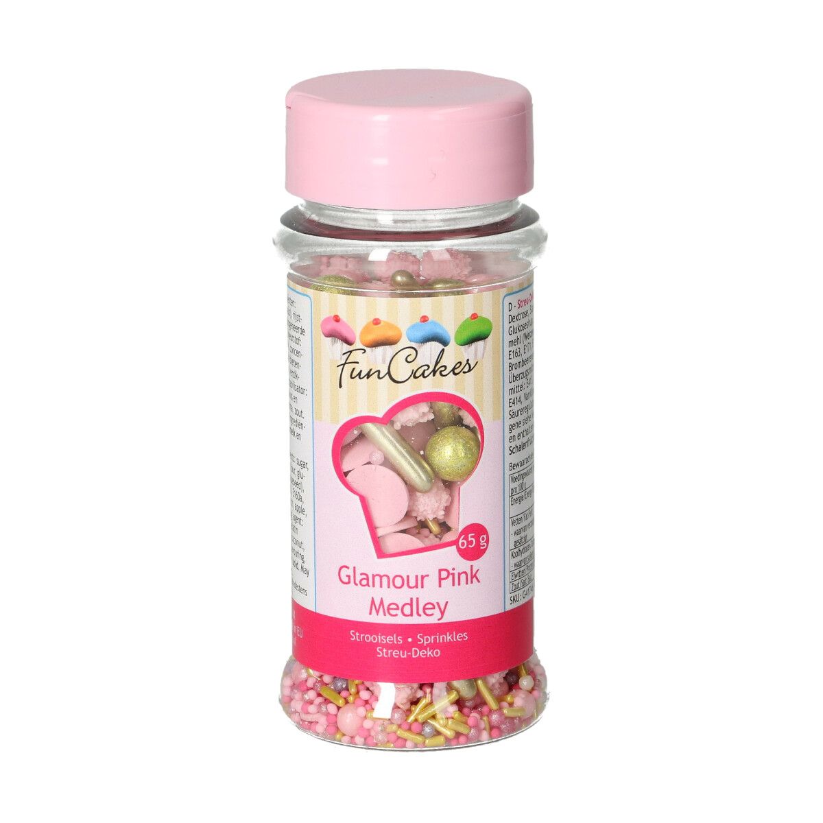 Funcakes Glamour pink sprinkles 60g