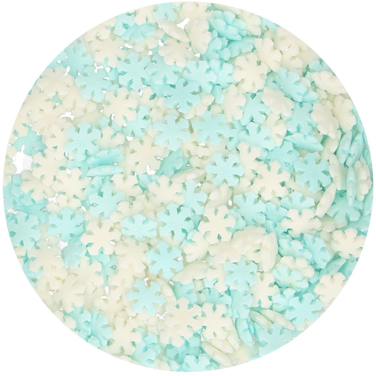 Funcakes sneeuwvlokken wit/blauw 50g