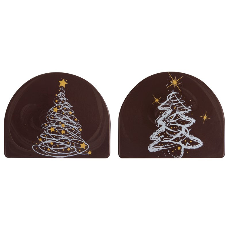 Chocolade zijkant buche-kerstboom