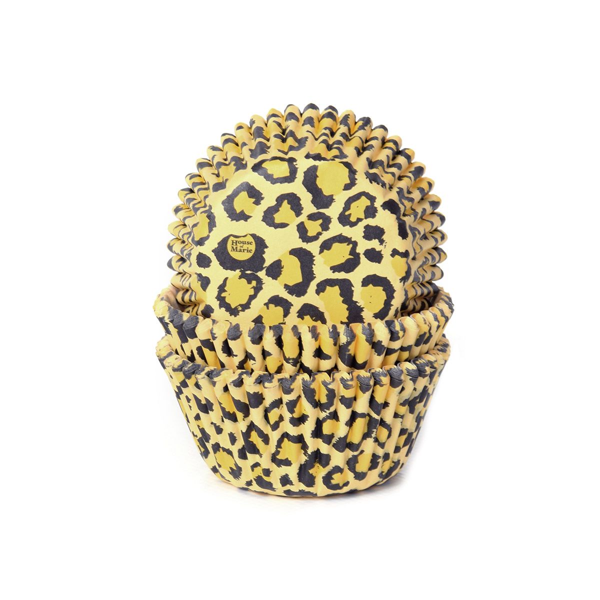 House of Marie bakingcupc gele luipaardprint