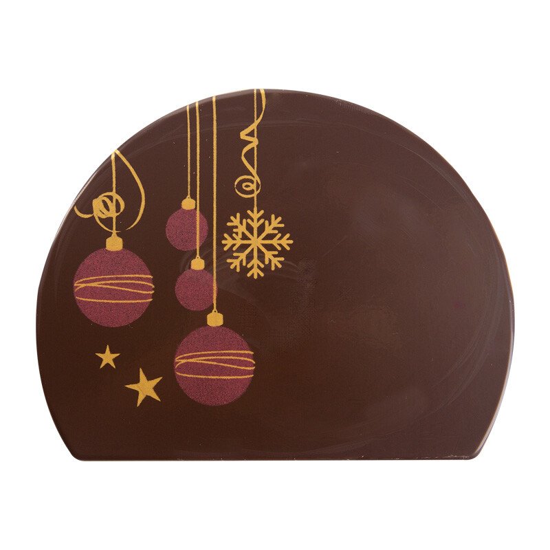 Chocolade pure Zijkant kerstballen 9x8 cm