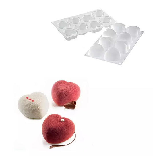 Silikomart Siliconen Bakvorm Hart (8x) 6,3x6,5x3,9cm
